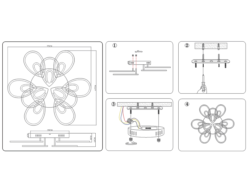 FA471/6+3 CH хром 198W 750*670*120 (ПДУ РАДИО 2.4)